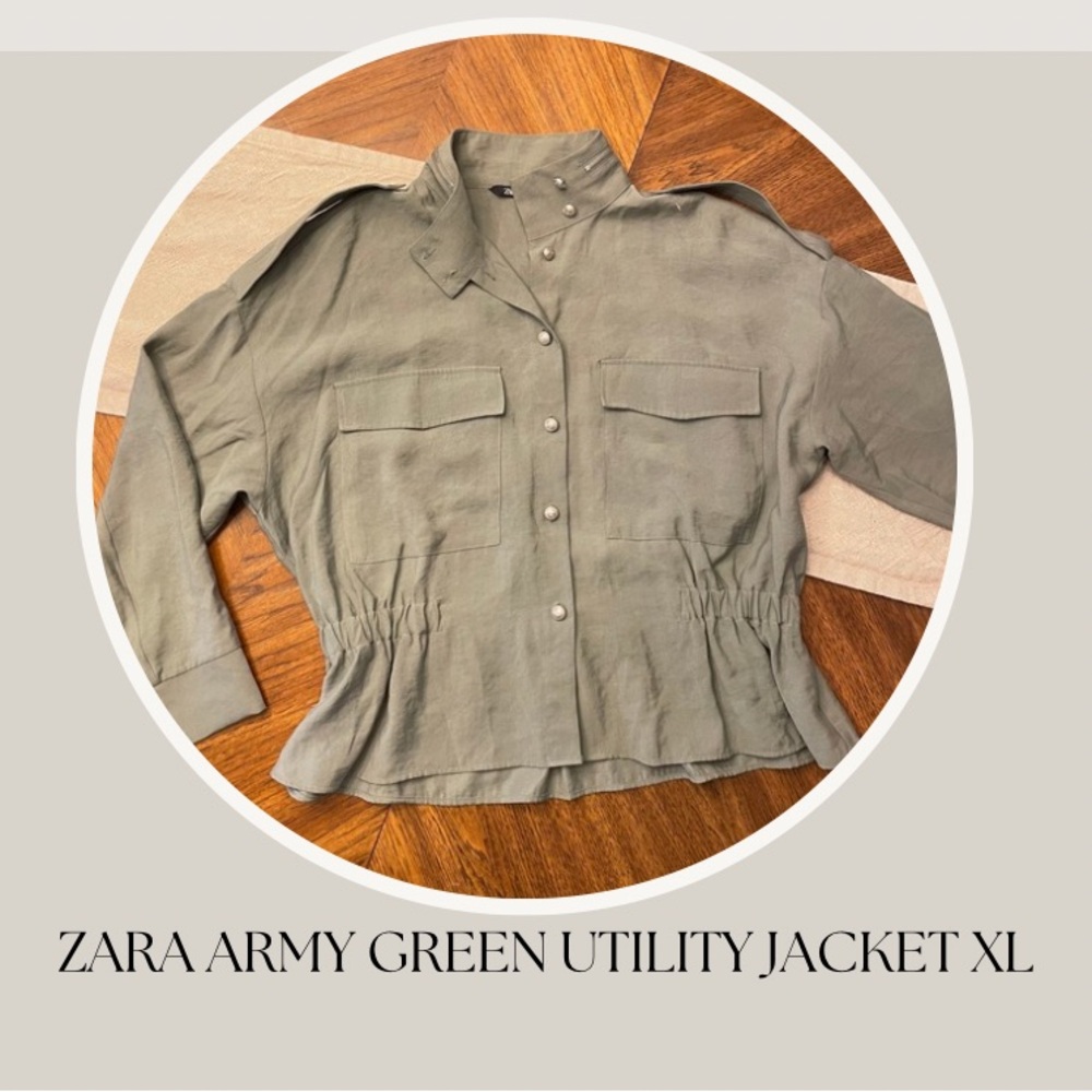 Zara Army Green Utility Jacket